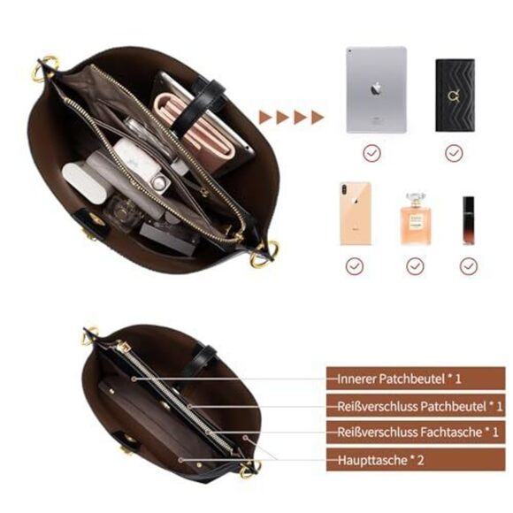 Square Strap Bags For Chain Strap Crossbody Satchel Medium Textured - Picture 4 of 6